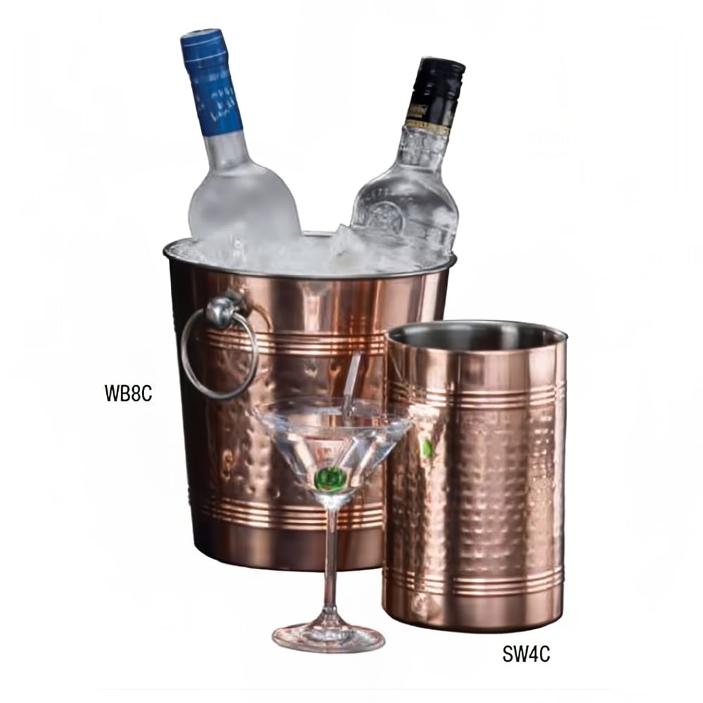 American Metalcraft SW4C 7 1/4" Wine Cooler - Copper Plated Stainless Steel, Hammered Finish