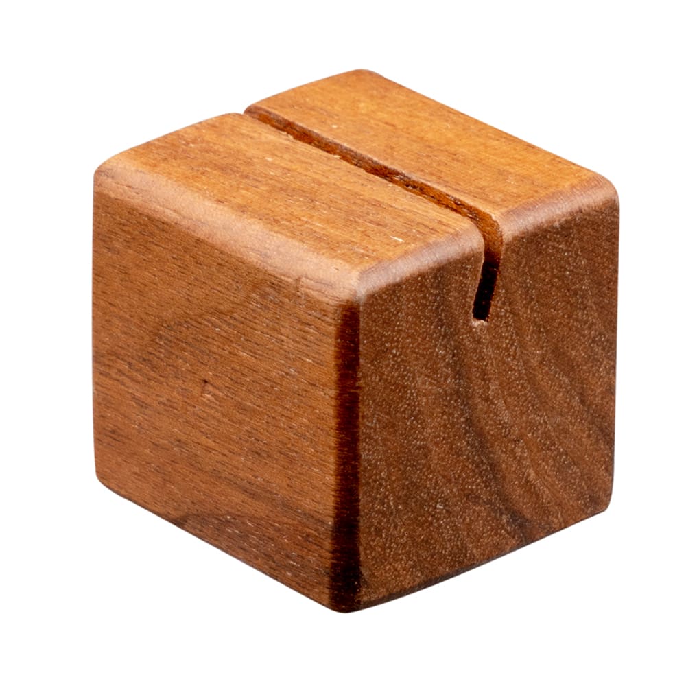 American Metalcraft SWCH 1 1/8" Square Wood Card Holder - Walnut Finish