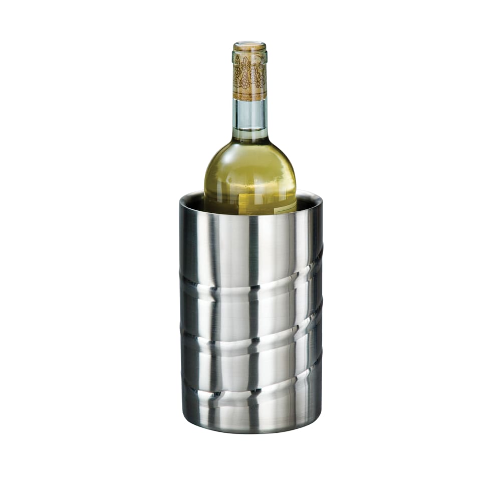 American Metalcraft SWSC 7 1/4" Double Walled Wine Chiller - Stainless Steel, Swirl Embossed