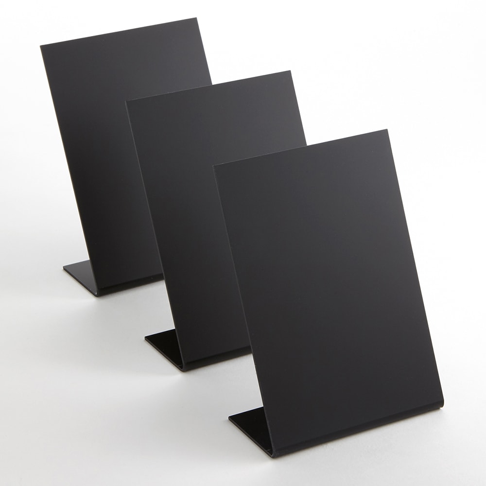 American Metalcraft TBABLA6 Tabletop Chalkboard -  4 1/8"L x 1 3/4"W x 5 7/8"H, Black