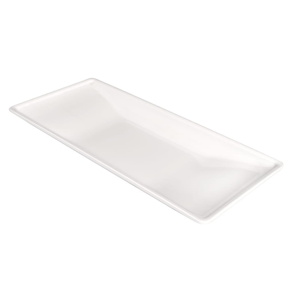 American Metalcraft TRPZ18 18 3/8" x 8 1/8" Trapezoid Serving Platter - Melamine, White