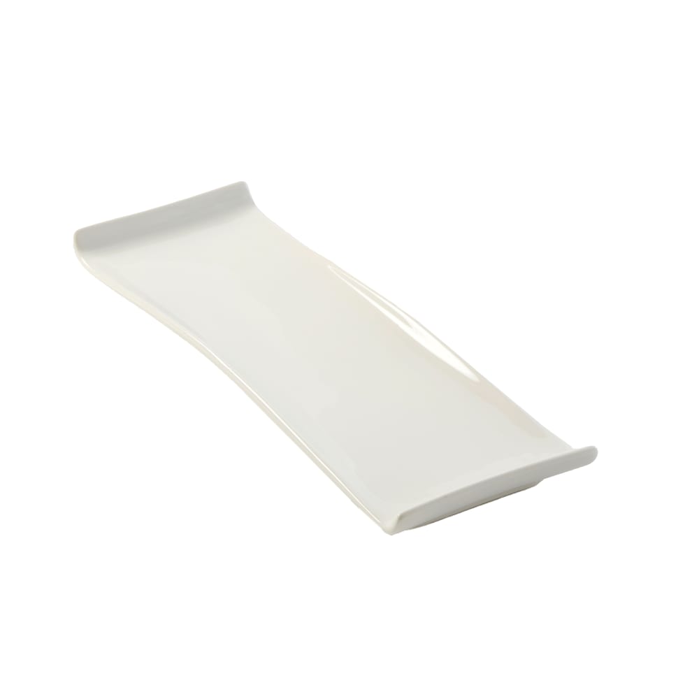 American Metalcraft WLD13 Rectangular Platter w/ Curved Ends, 13 1/2" x 4 1/2", White/Porcelain