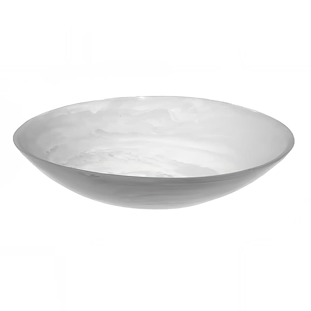 American Metalcraft WSBL15 15 3/4" Round Translucence Bowl - White Swirl Resin