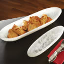 American Metalcraft WSLB27 27 1/4" x 7 1/2" Oblong Translucence Boat Bowl - Resin, White Swirl thumbnail 2