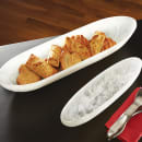 American Metalcraft WSMB17 17 3/4" x 4 3/4" Oblong Translucence Boat Bowl - Resin, White Swirl thumbnail 2