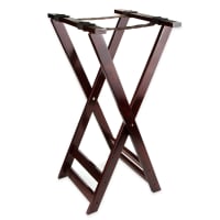 American Metalcraft WTSM31 31" Folding Tray Stand w/ Nylon Strap, Mahogany thumbnail 2