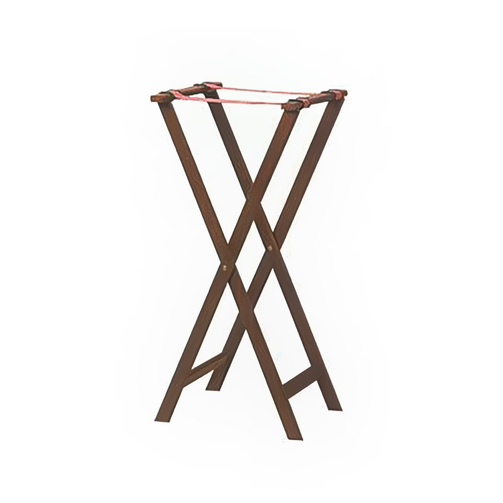 American Metalcraft WTSM38 38" Folding Tray Stand w/ Nylon Strap, Mahogany