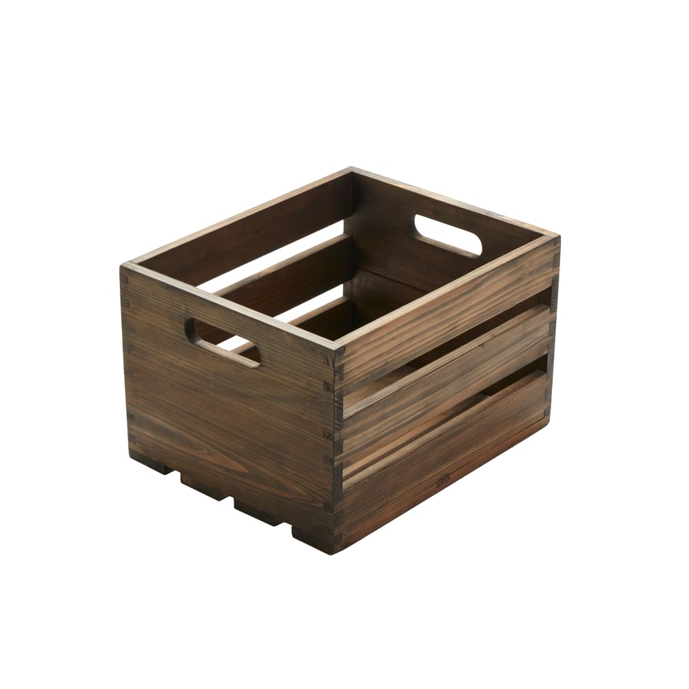 American Metalcraft WTV10 Rectangular Bread Basket Crate, Wood