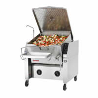 Groen BPM-30GC 30 gal. Tilt Skillet - Open Leg Base, Polished Pan, Measurement Marks, Liquid Propane thumbnail 2