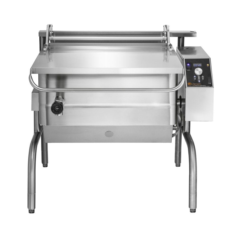 Groen BPP-40GC 40 gal. Tilt Skillet - Open Leg Base, Polished Pan, Measurement Marks, Natural Gas