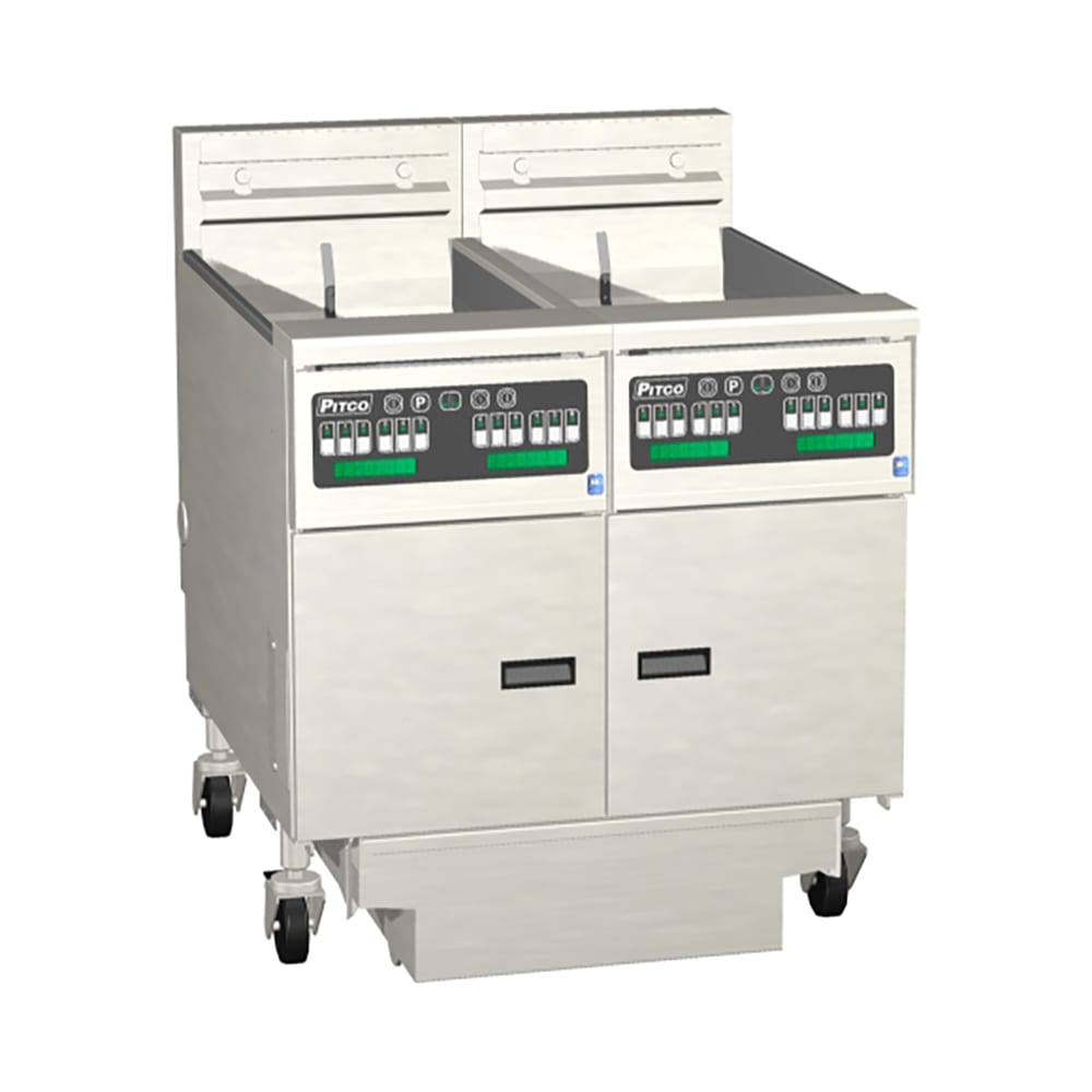 Pitco SE14RS-2FD Electric Fryer - (2) 50 lb Vats, Floor Model, 240v/3ph