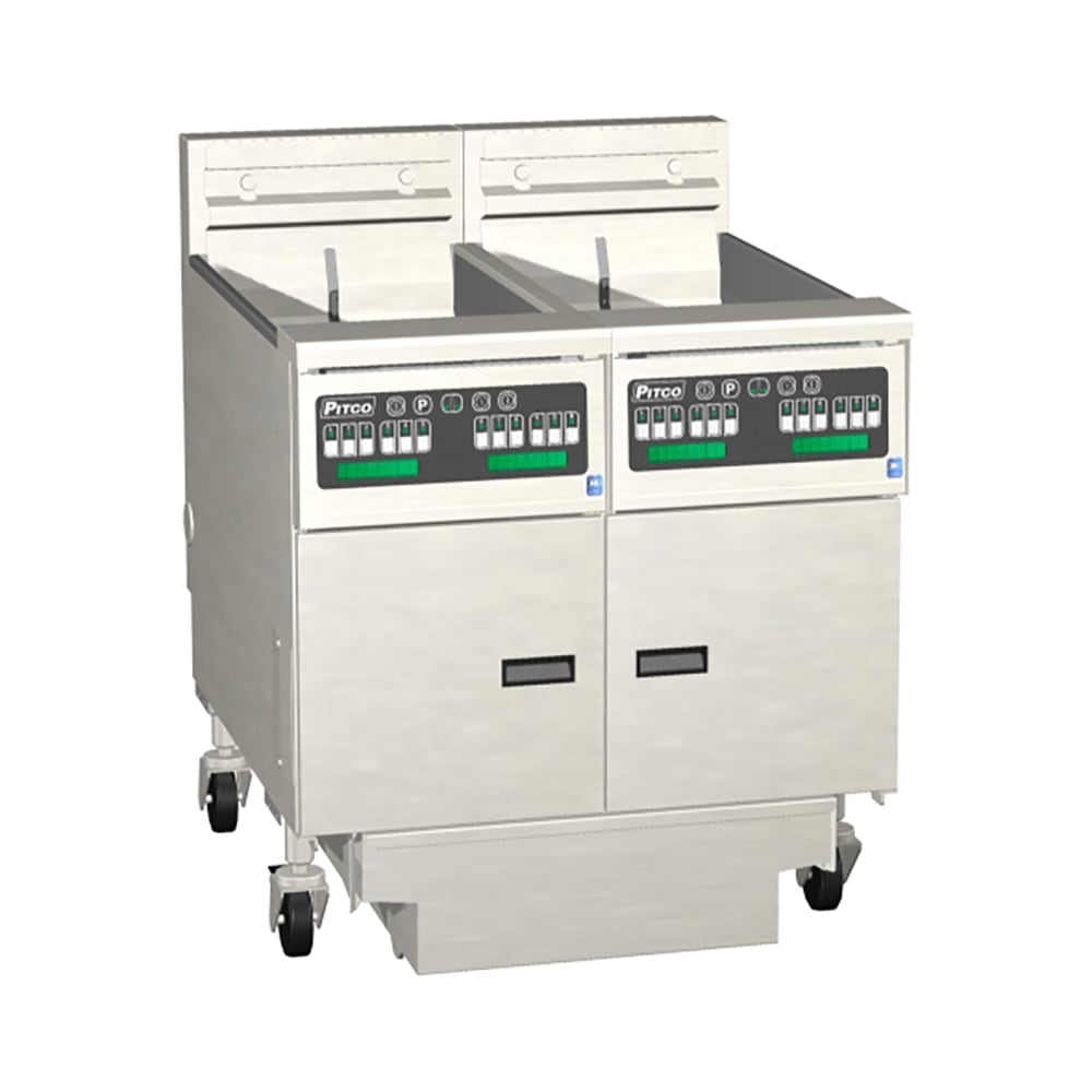 Pitco SE14S-2FD Electric Fryer - (2) 50 lb Vats, Floor Model, 220v/1ph