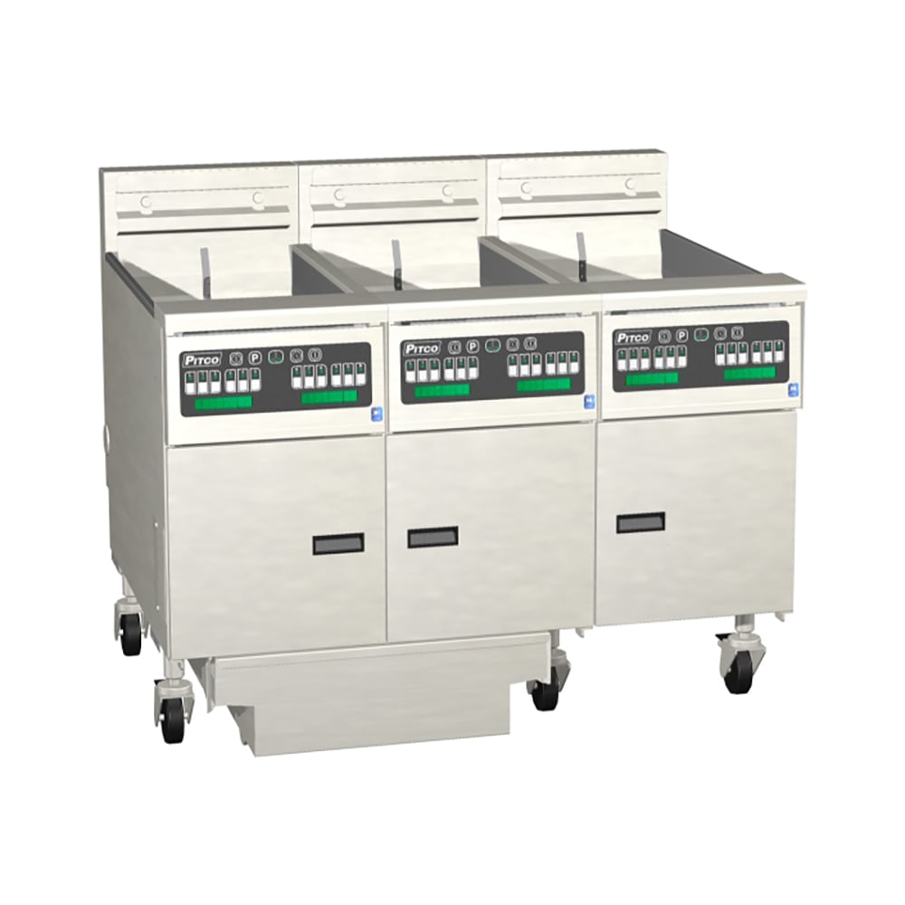Pitco SE14S-3FD Electric Fryer - (3) 50 lb Vats, Floor Model, 208v/1ph