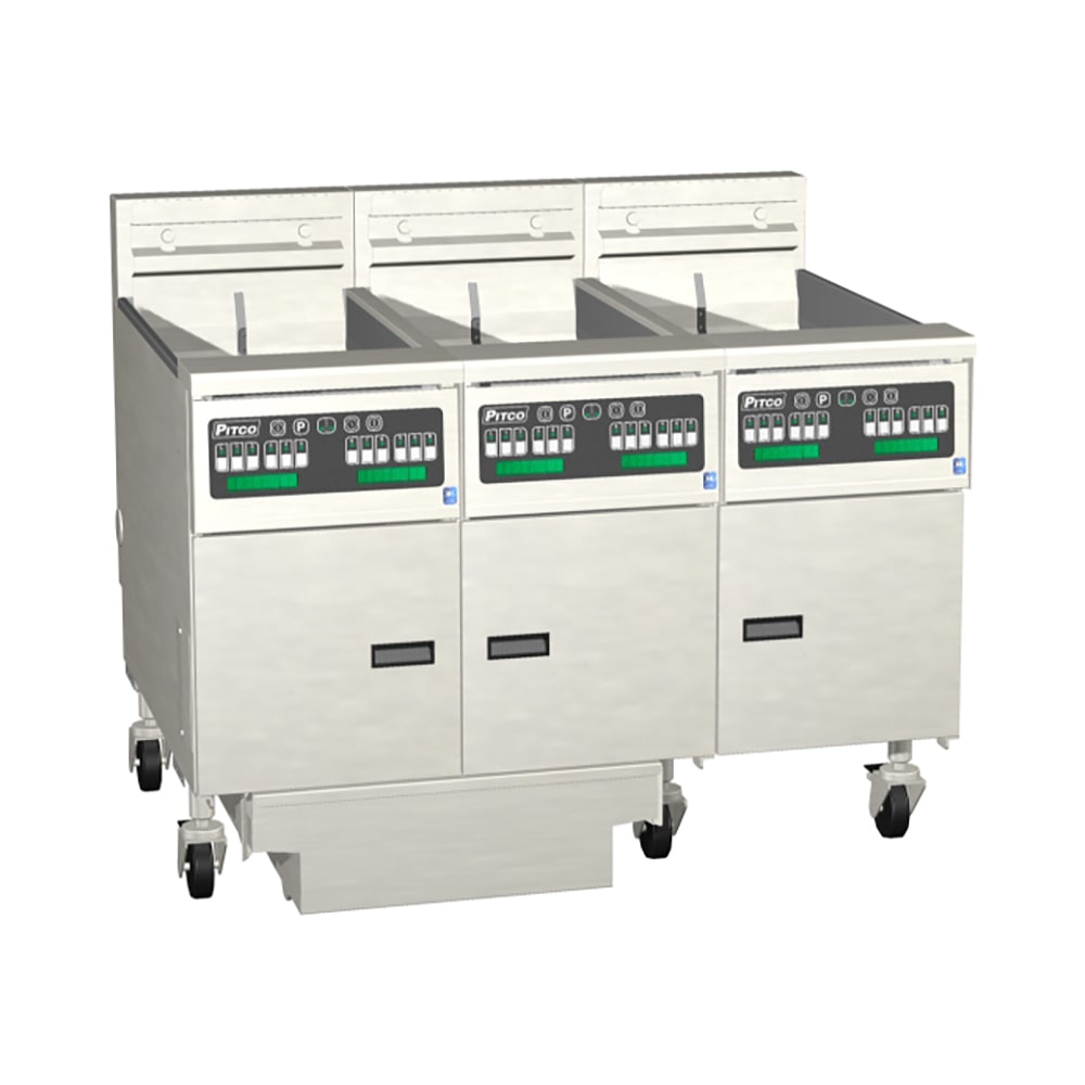 Pitco SE14S-3FD Electric Fryer - (3) 50 lb Vats, Floor Model, 220v/3ph