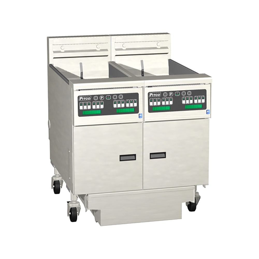 Pitco SE14T Electric Fryer - (2) 25 lb Vats, Floor Model, 208v/3ph