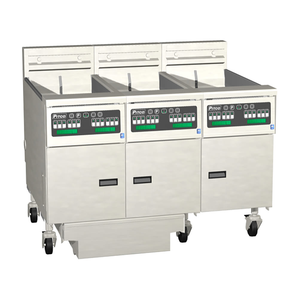 Pitco SE14X-3FD Electric Fryer - (3) 50 lb Vats, Floor Model, 220v/3ph