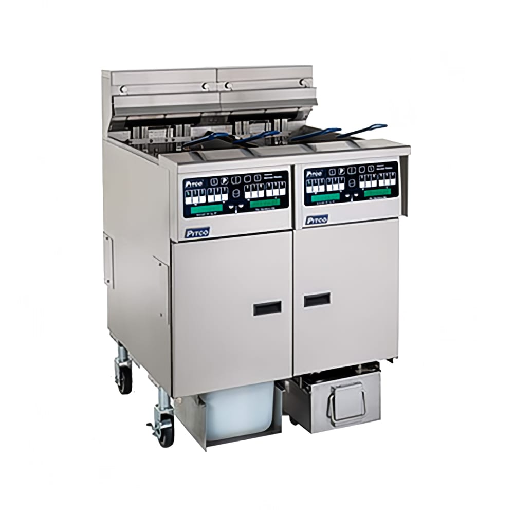 Pitco SELV14C/184/FD Electric Fryer - (1) 30 lb & (1) 40 lb Vat, Floor Model, 208v/3ph