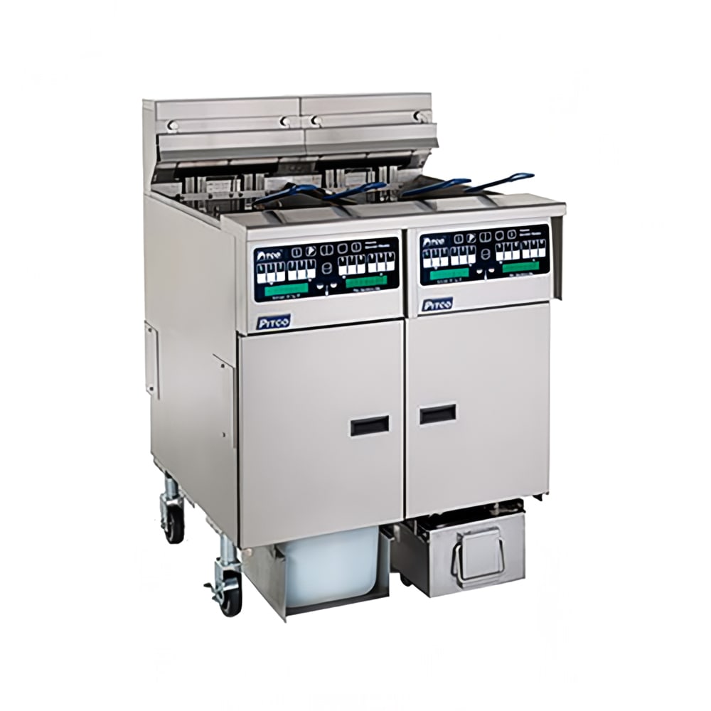 Pitco SELV14C/184/FD Electric Fryer - (1) 30 lb & (1) 40 lb Vat, Floor Model, 220v/3ph