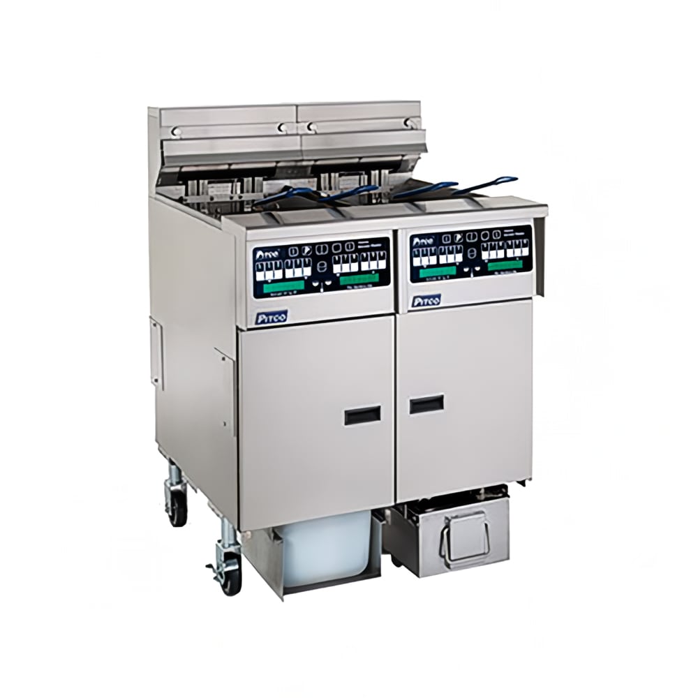 Pitco SELV14C-2/FD Electric Fryer - (2) 30 lb Vats, Floor Model, 240v/3ph