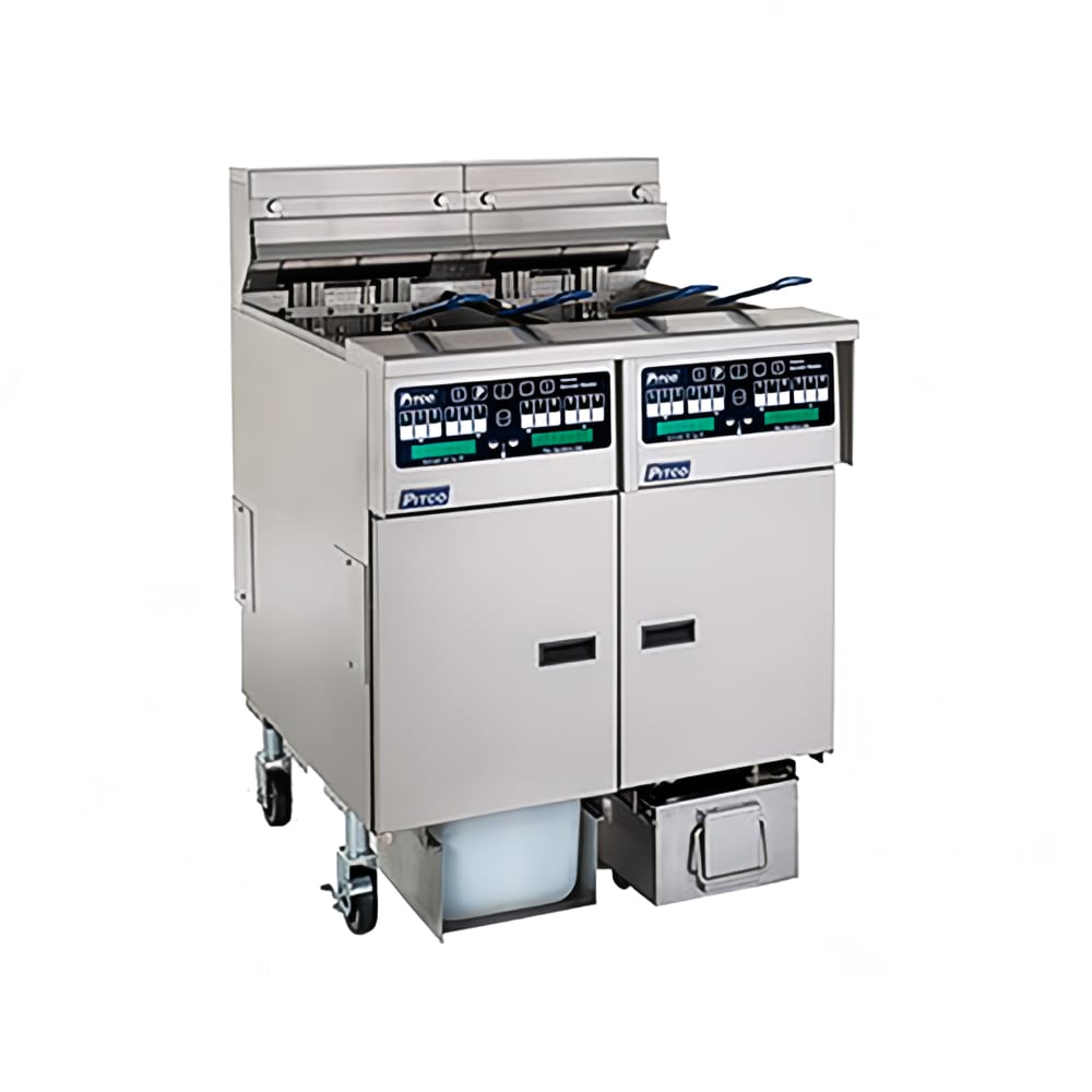 Pitco SELV14C-4/FD Electric Fryer - (4) 30 lb Vats, Floor Model, 220v/3ph