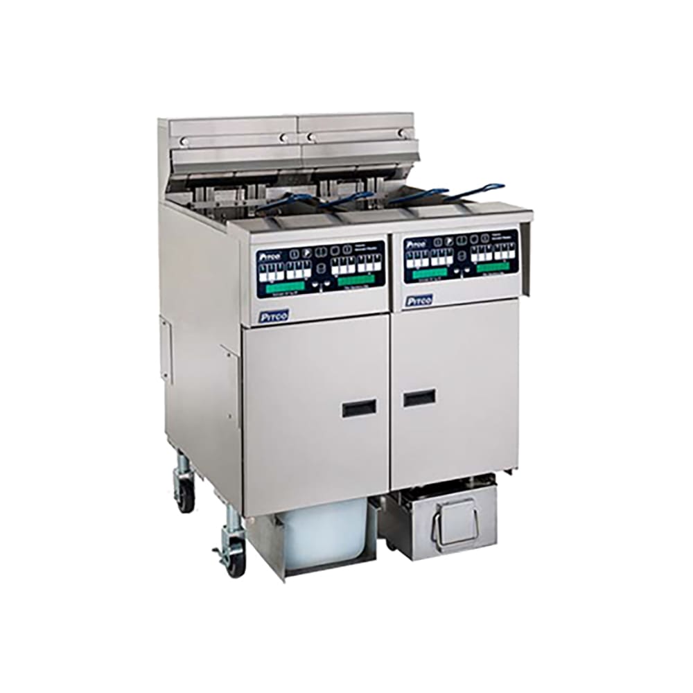 Pitco SELV14T-C/FD Electric Fryer - (2) 15 lb Vats, Floor Model, 220v/3ph