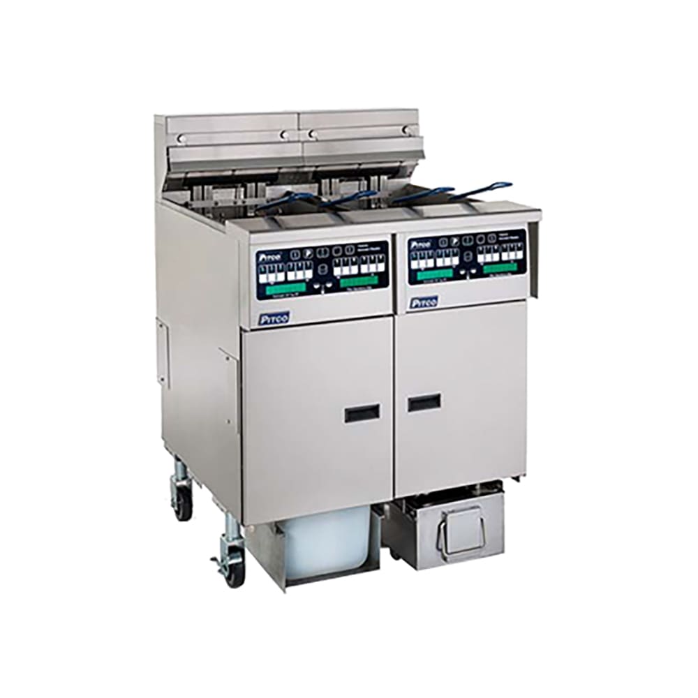 Pitco SELV14TX-C/FD Electric Fryer - (2) 15 lb Vats, Floor Model, 220v/3ph