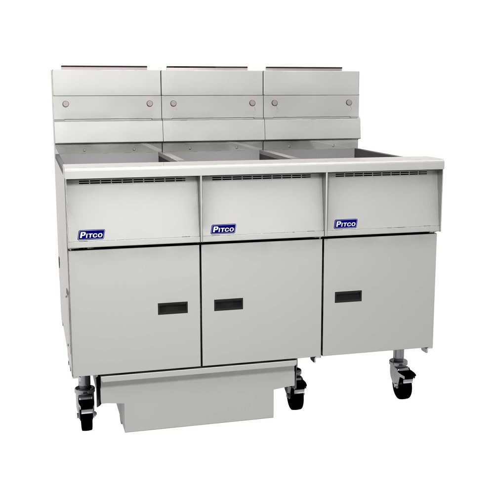 Pitco SG14RS-3FD Gas Fryer - (3) 50 lb Vats, Floor Model, LP