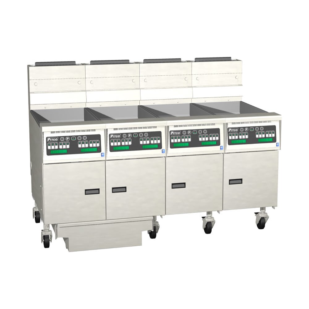 Pitco SG14RS-4FD Gas Fryer - (4) 50 lb Vats, Floor Model, LP