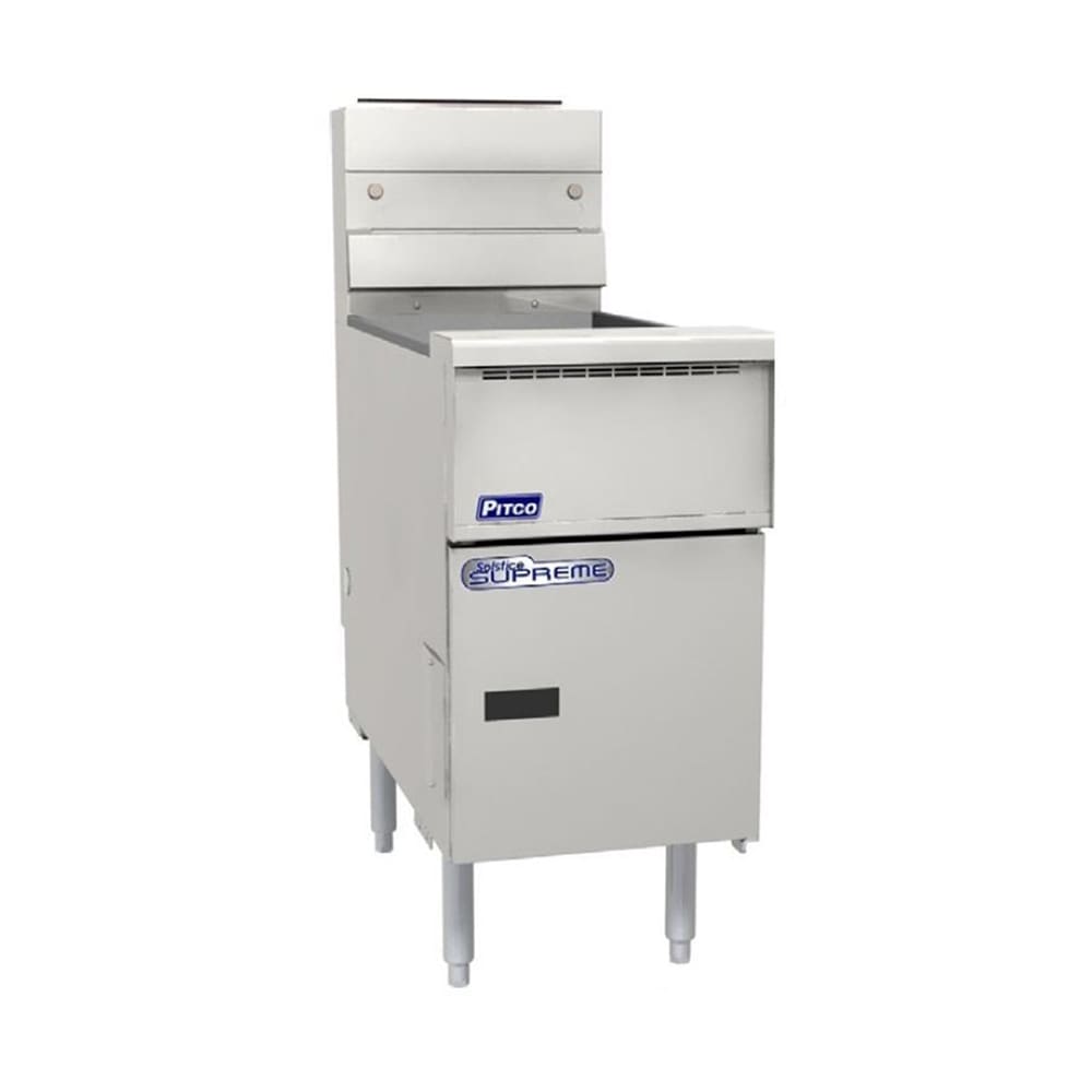 Pitco SSH55-4FD Gas Fryer - (4) 50 lb Vats, Floor Model, NG
