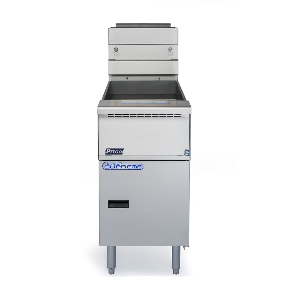 Pitco SSH55 Gas Fryer - (1) 50 lb Vats, Floor Model, Natural Gas