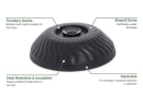 Dinex DX340003 Turnbury Insulated Dome for 9" Plates - Onyx thumbnail 6
