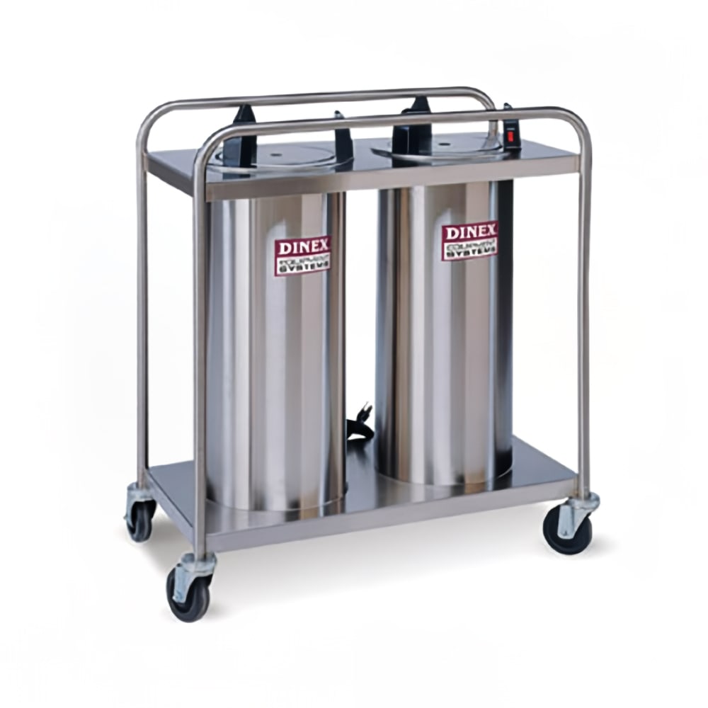 Dinex DXPIDPH2O0912 33" Heated Mobile Dish Dispenser w/ (2) Columns - Stainless, 120v