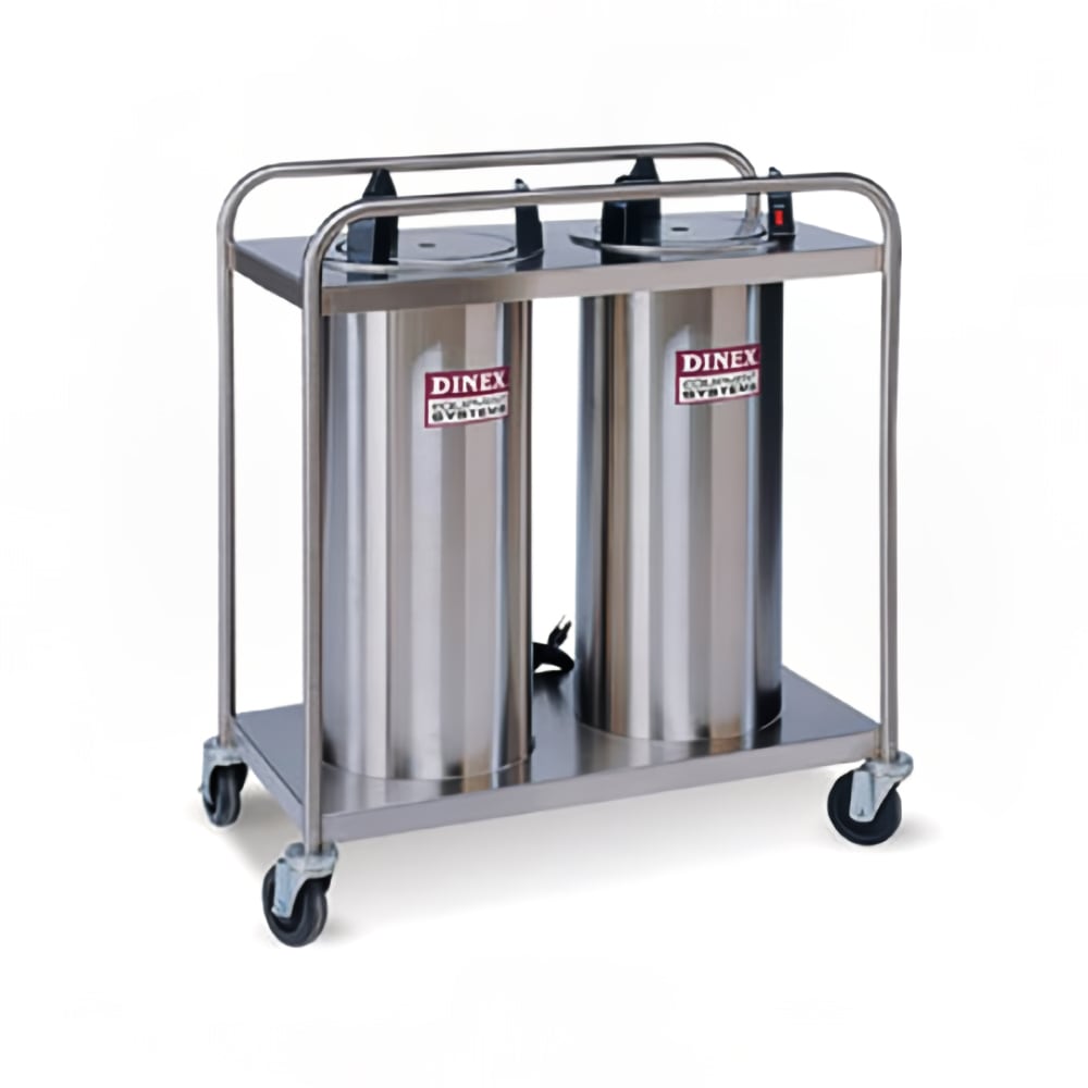 Dinex DXPIDPH2O1200 37" Heated Mobile Dish Dispenser w/ (2) Columns - Stainless, 120v