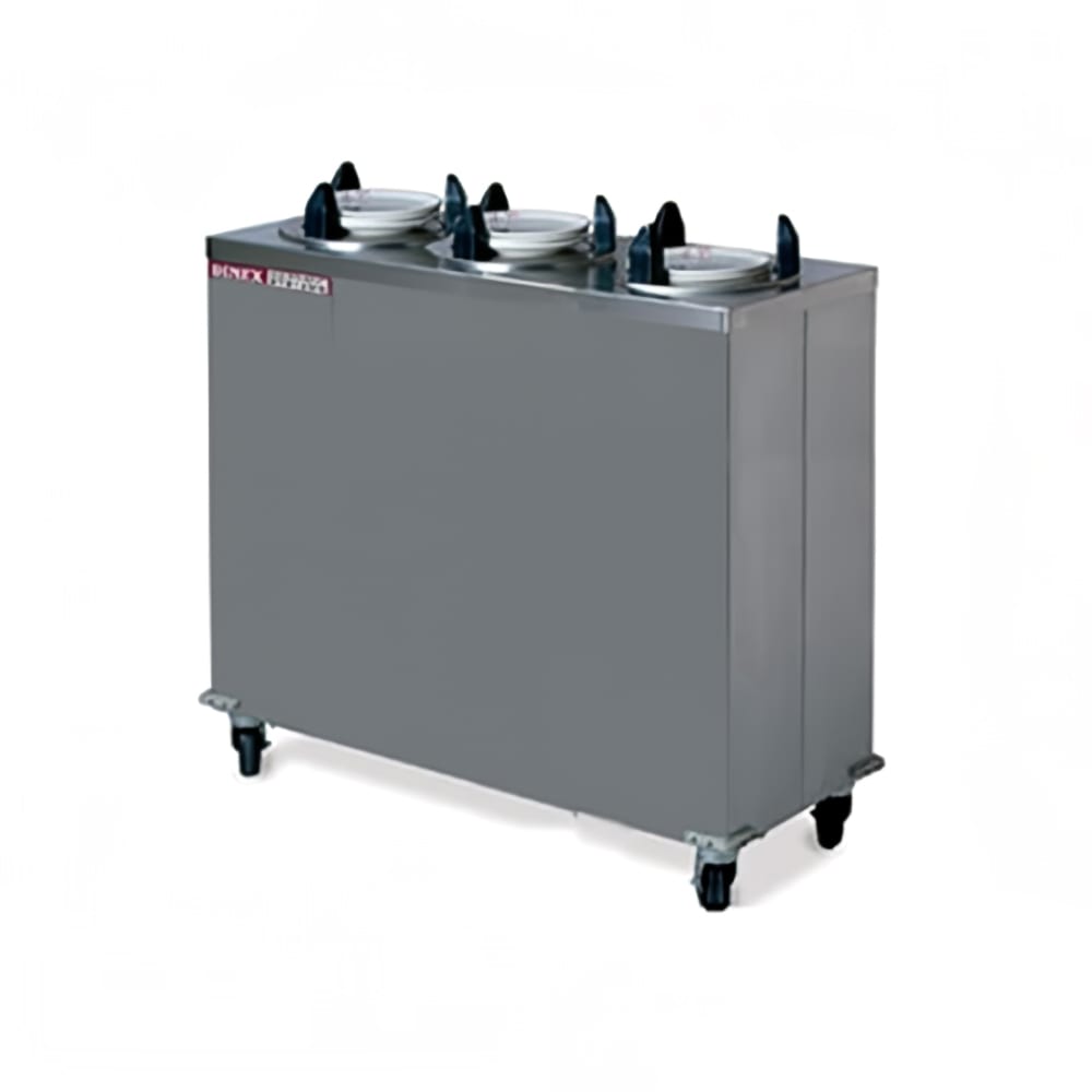 Dinex DXPIDPH3E0912 46 1/2" Heated Mobile Dish Dispenser w/ (3) Columns - Stainless, 120v