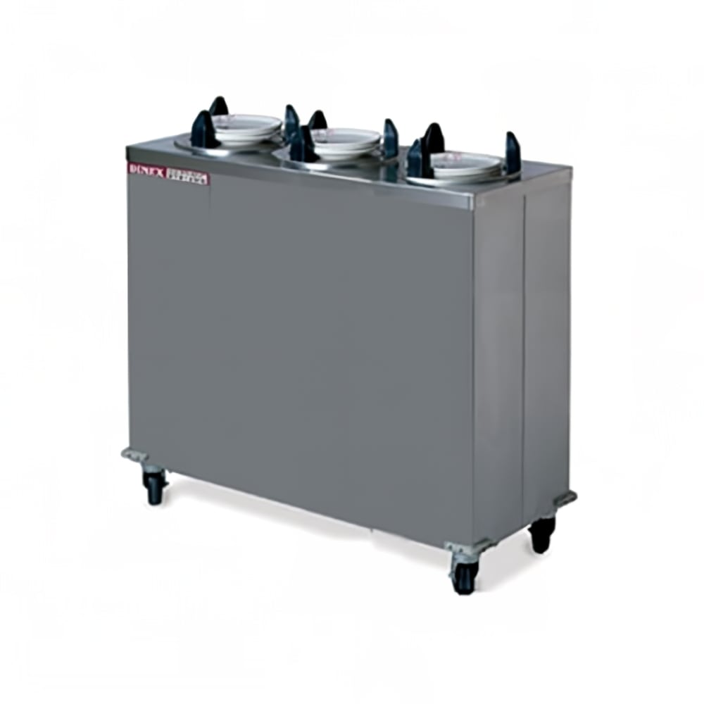 Dinex DXPIDPH3E1012 46 1/2" Heated Mobile Dish Dispenser w/ (3) Columns - Stainless, 120v