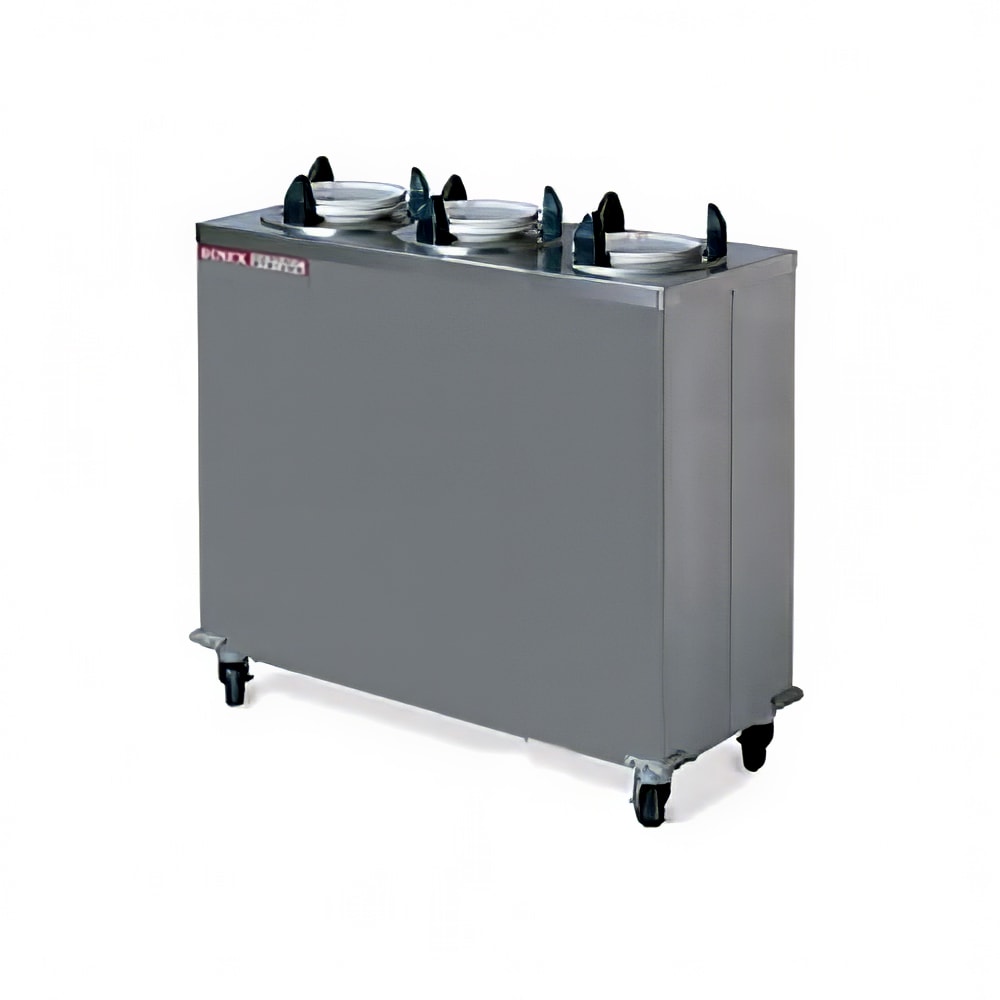 Dinex DXPIDPH3E1200 53 1/2" Heated Mobile Dish Dispenser w/ (3) Columns - Stainless, 120v