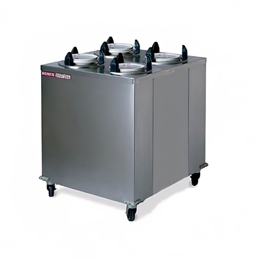 Dinex DXPIDPH4E1012 32" Heated Mobile Dish Dispenser w/ (4) Columns - Stainless, 120v