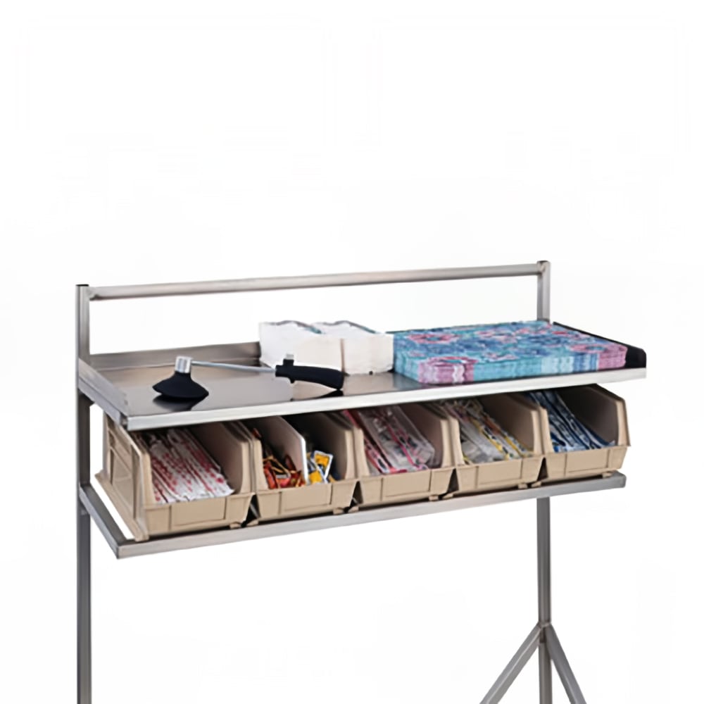 Dinex DXPISSS72 Condiment Organizer Cart w/ (8) Bins - Silver