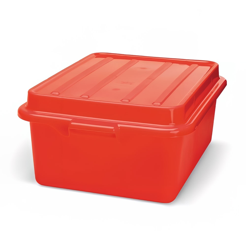 Vollrath 1507-C02 Food Storage Drain Box - With Cover and Drain, 15x20x7", Red