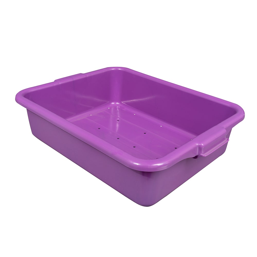 Vollrath 1511-C80 Food Storage Drain Box - 20" x 15" x 5", Plastic, Purple