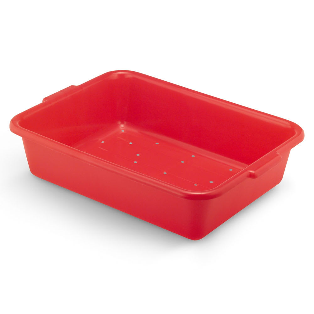 Vollrath 1517-C02 Drain Box - Handles, 20x15x7, Plastic, Red