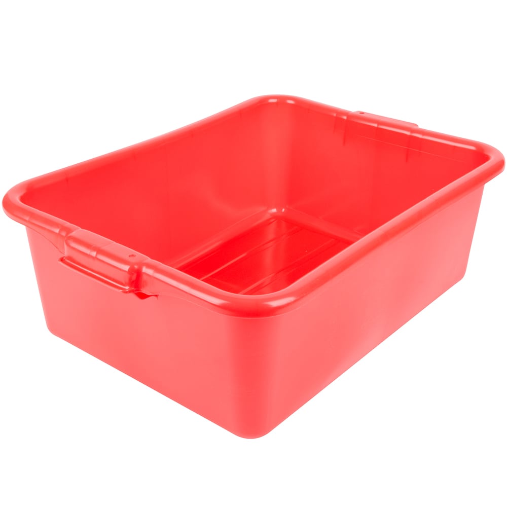 Vollrath 1527-C02 Food Storage Box - Molded Handles, 20x15x7", Red