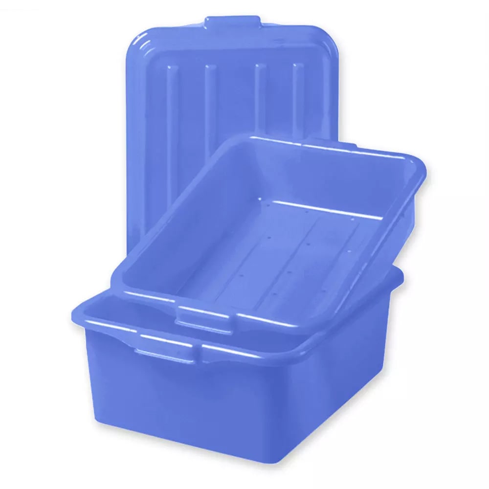 Vollrath 1535-C04 Food Storage Box Combo - 5" Drain, 7" Box, Snap-On Lid, Blue