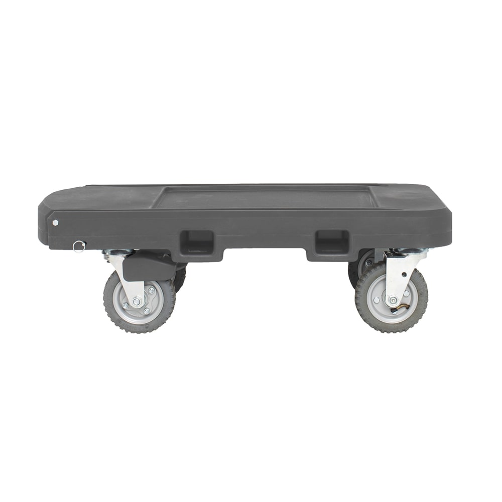 Vollrath 1695-1 Flatbed Utility Dolly w/ 1 1/2" Black Polypropylene Straps - Plastic, Dark Gray
