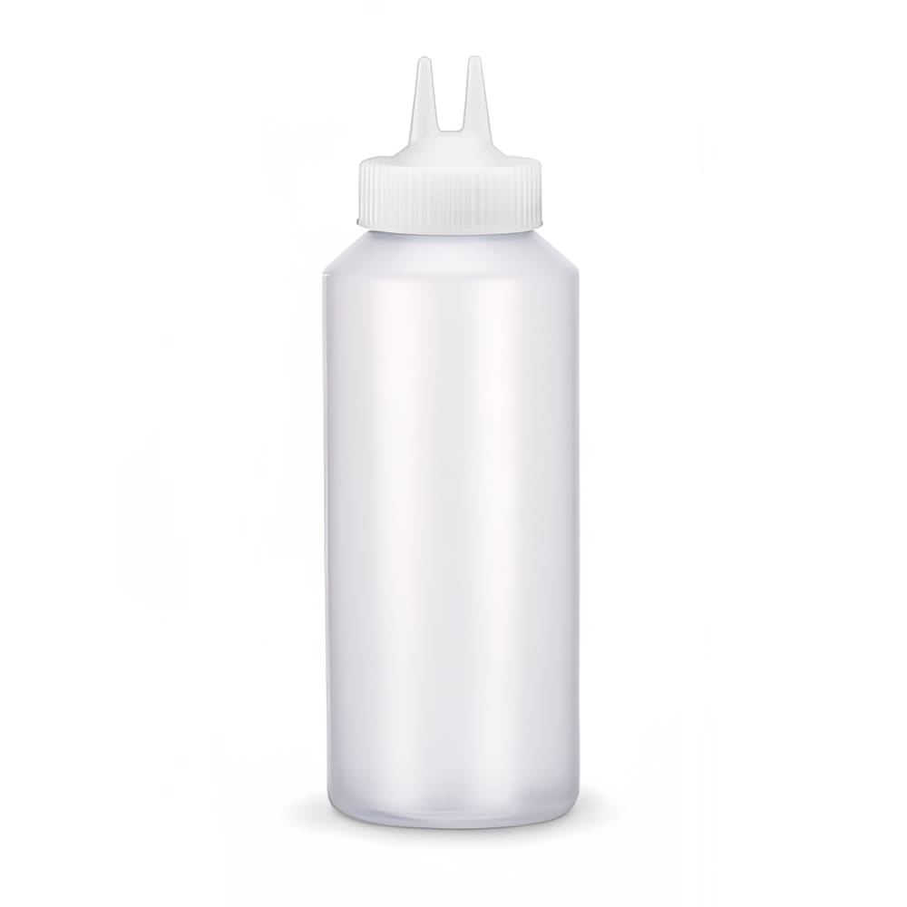 Vollrath 2212-13 12 oz Twin Tip Squeeze Bottle - Clear with Clear Cap