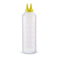 Vollrath 2224-13 24 oz Twin Tip Squeeze Bottle - Clear with Clear Cap thumbnail 2