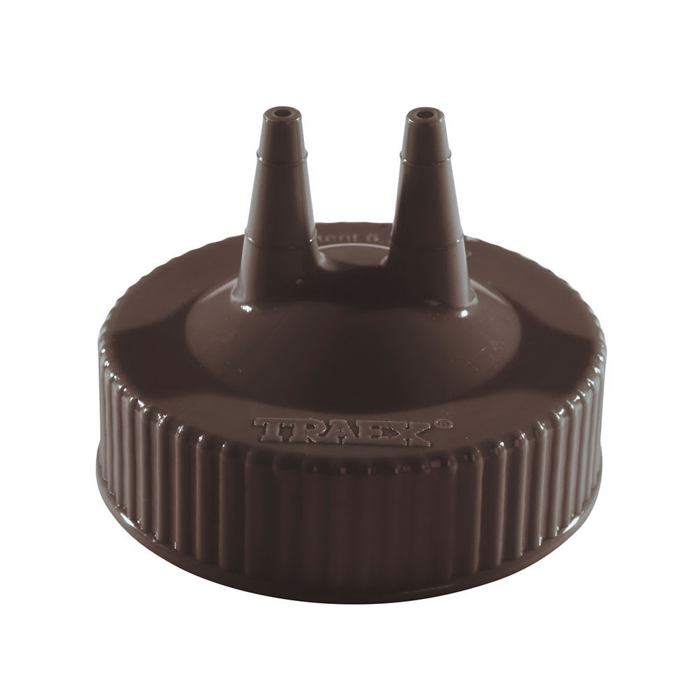 Vollrath 2300-01 Twin Tip Squeeze Bottle Cap w/ Wide Mouth, Fits 16 32 oz, Brown