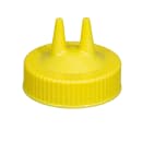 Vollrath 2300-08 Twin Tip Squeeze Bottle Replacement Cap - Wide Mouth, 16 32 oz, Yellow thumbnail 2