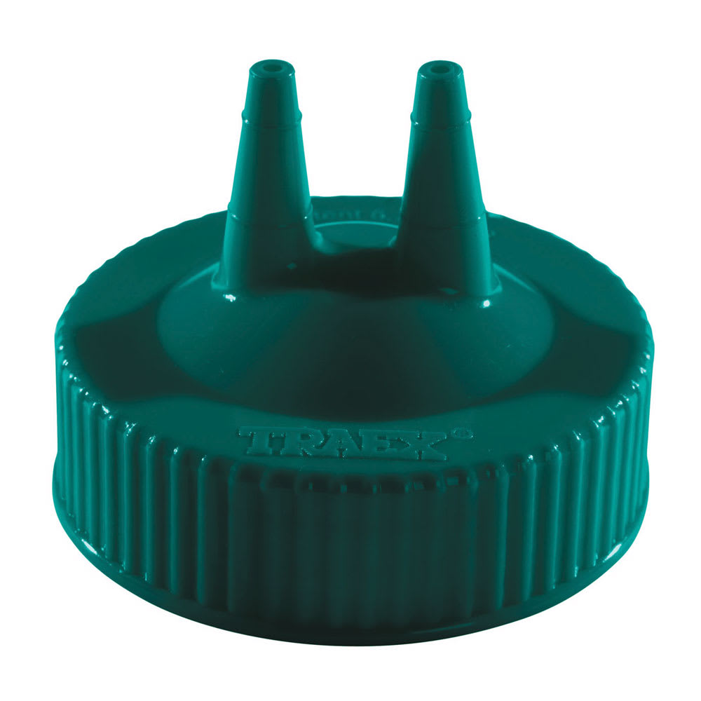 Vollrath 2300-191 Twin Tip Squeeze Bottle Replacement Cap - Wide Mouth, 16 32 oz, Green