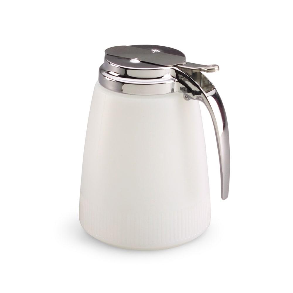 Vollrath 2748 48 oz Dripcut® Cylindrical Dripcut Server - White Polyethylene, Chrome Top